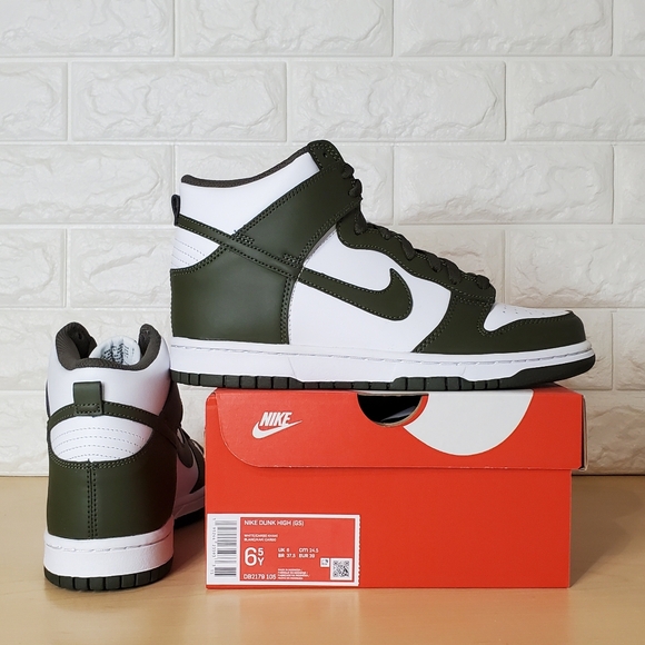 Nike Dunk High GS Size 6.5Y / Womens 8 White Cargo Khaki DB2179-105